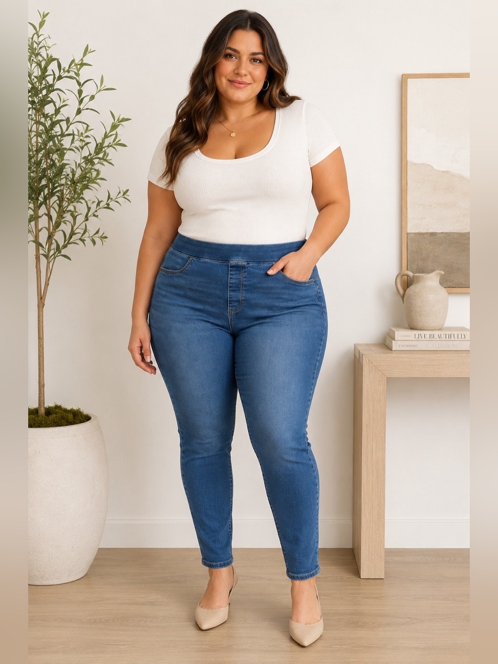 Rockstar High-Rise Blue Skinny Jeans Size 20